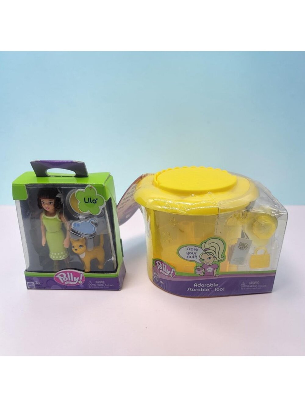 Vintage Polly Pocket Lila Figure cat & Adorable Storage Case New Factory Sealed